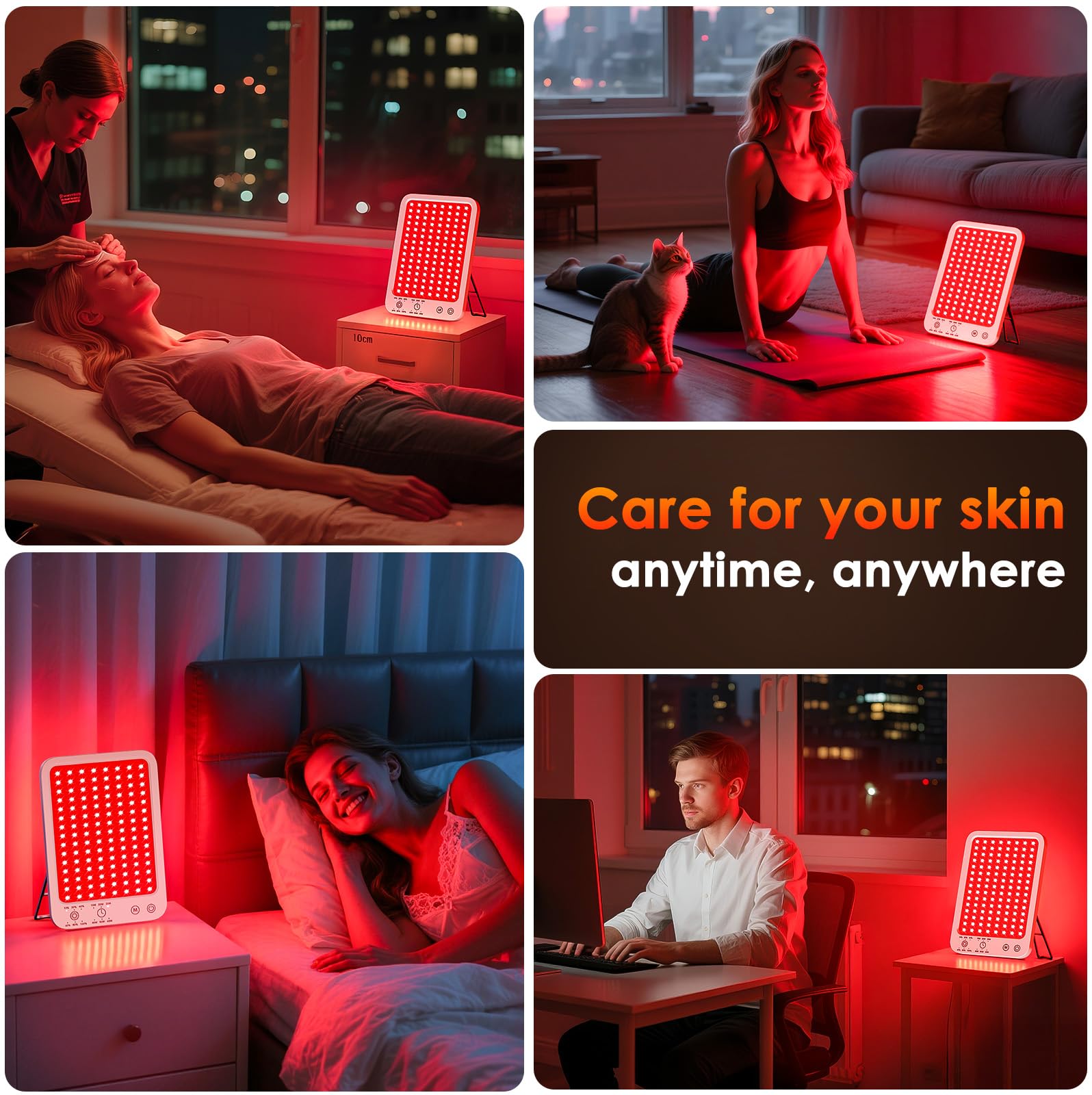ZonGym red light therapy panel in a living room for convenient home use.
