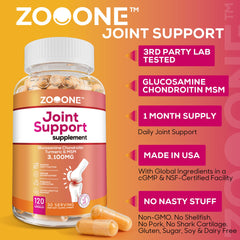 Zooone Advanced Joint Support label close-up showing key ingredients