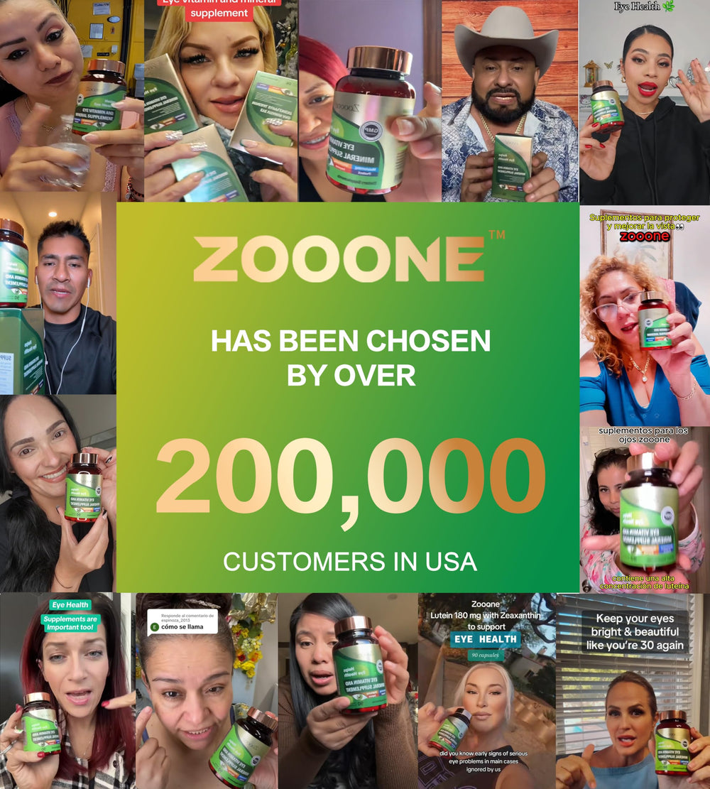 Zooone daily-dose graphic on bottle shows two capsules per day