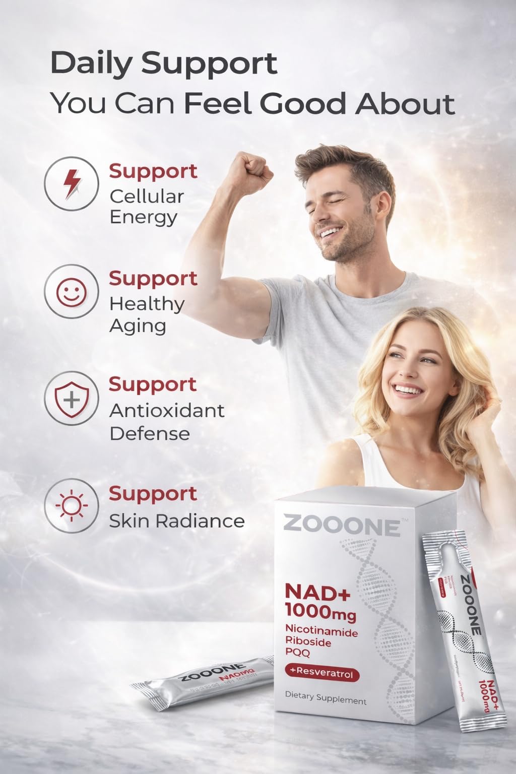 Zooone NAD+ for both men and women in daily use routine