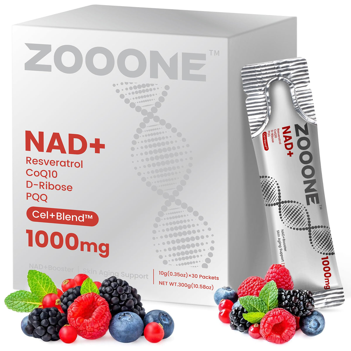 Zooone NAD+ premium bottle with liquid formula for everyday energy support