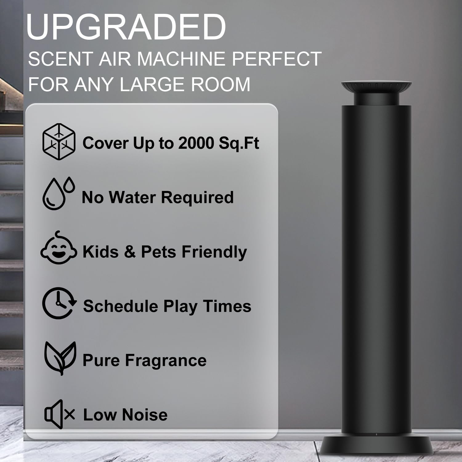 ZORALM 5000mAh battery enables long-lasting cordless fragrance.
