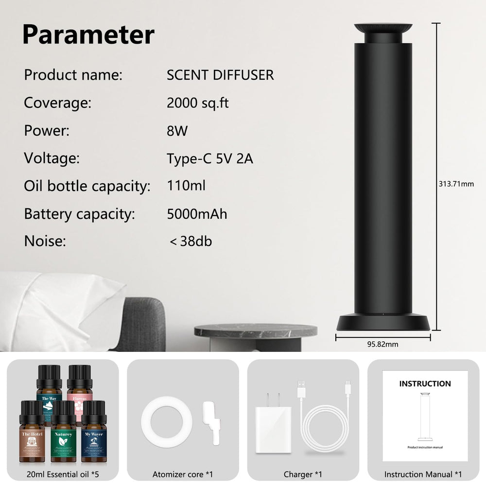 ZORALM cold-air diffusion distributes fragrance evenly across spaces.