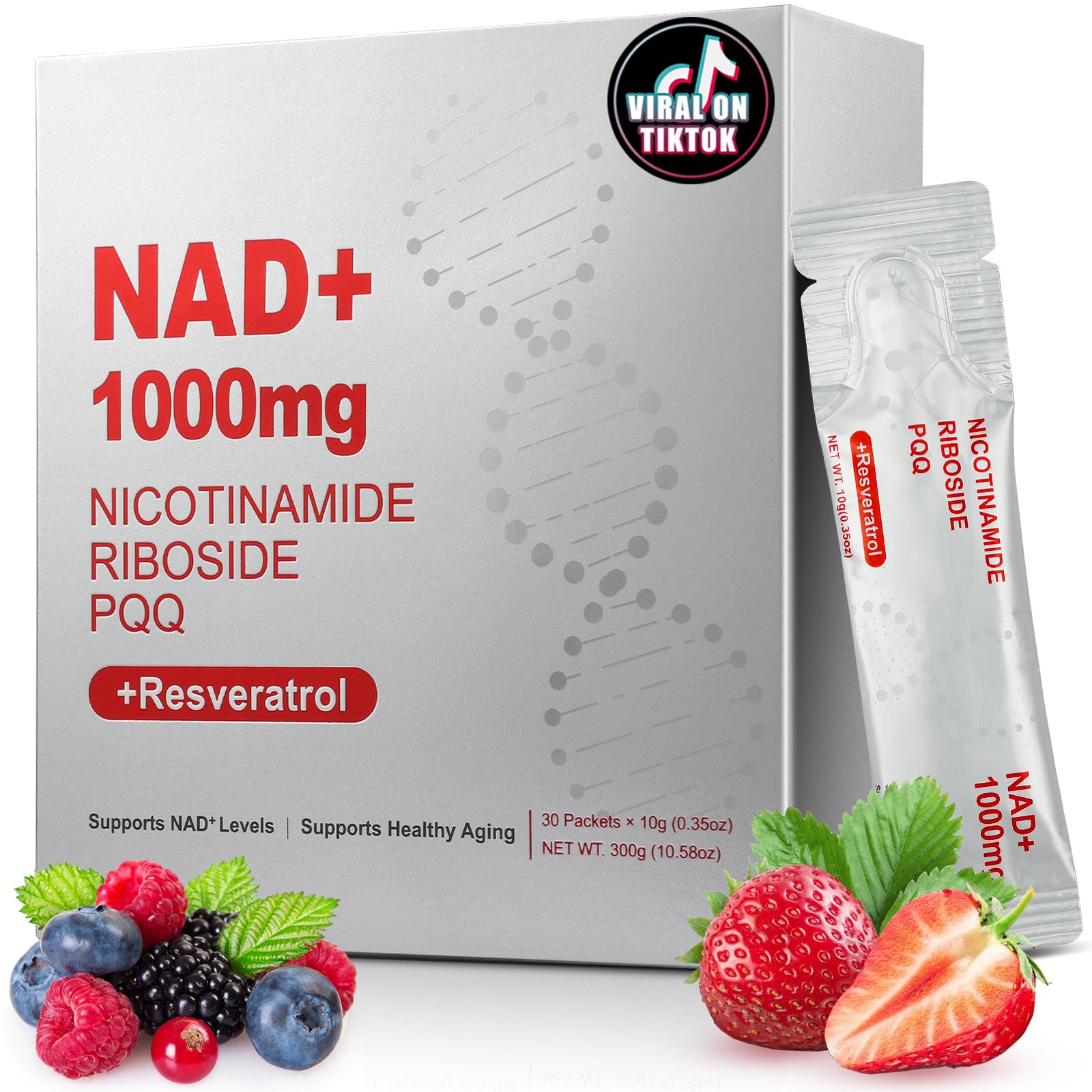 ZOROAHER NAD+ 1000mg liquid bottle shows potent energy-support formula
