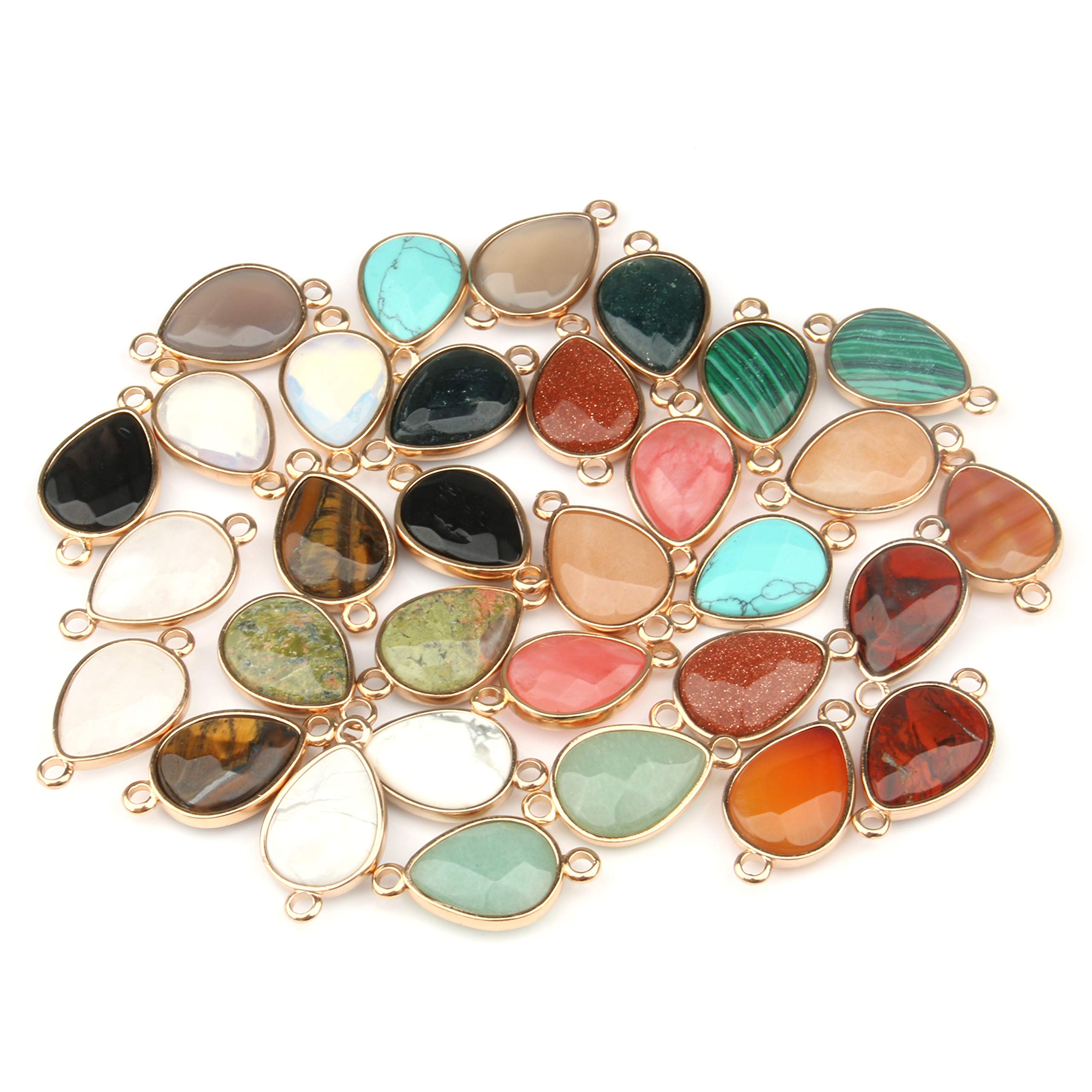 Zotoone natural stone pendant connector in agate for DIY jewelry making.