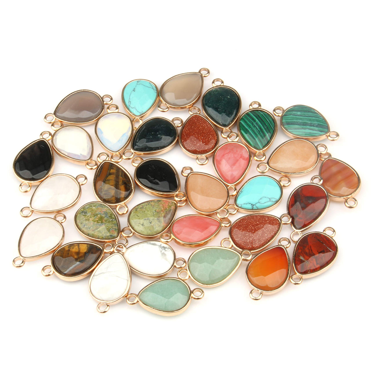 Zotoone natural stone pendant connector in agate for DIY jewelry making.