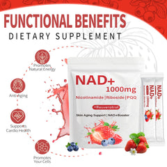 Zotreval NAD ingredient chart features NR, resveratrol, quercetin, and PQQ.