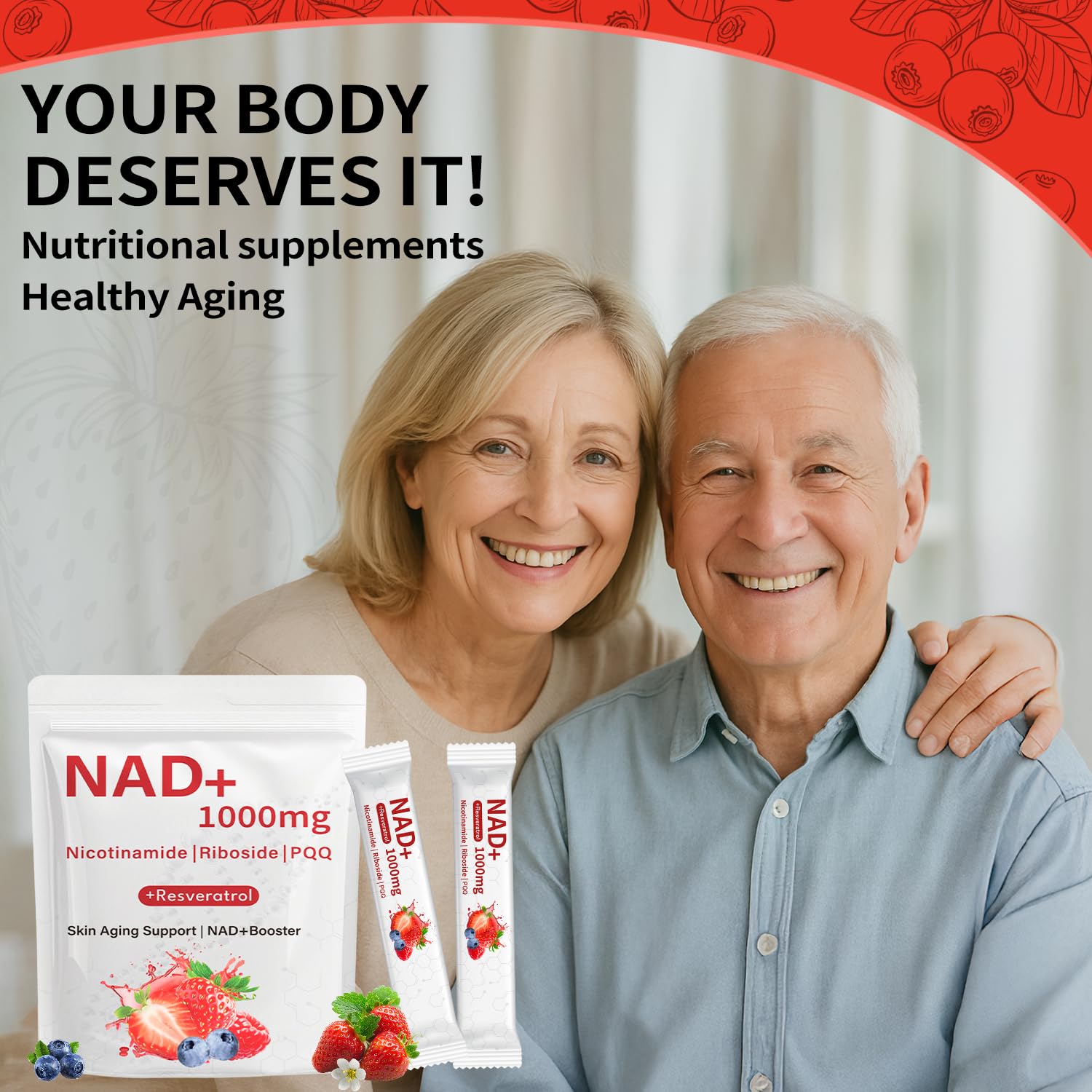 Zotreval NAD on-the-go packets offer a convenient 1000mg dose for busy days.