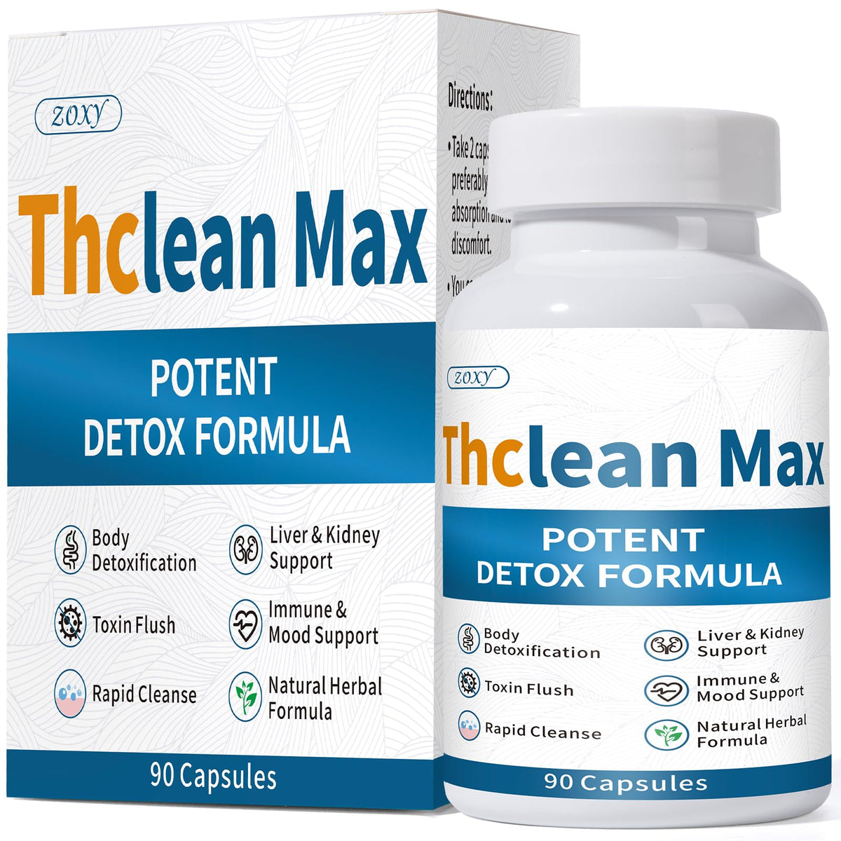 Zoxy ThcleanMax full-body detox bottle supports a holistic cleanse and refreshed feeling.