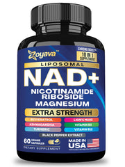 Zoyava NAD+ extra strength bottle ready for daily vitality support.