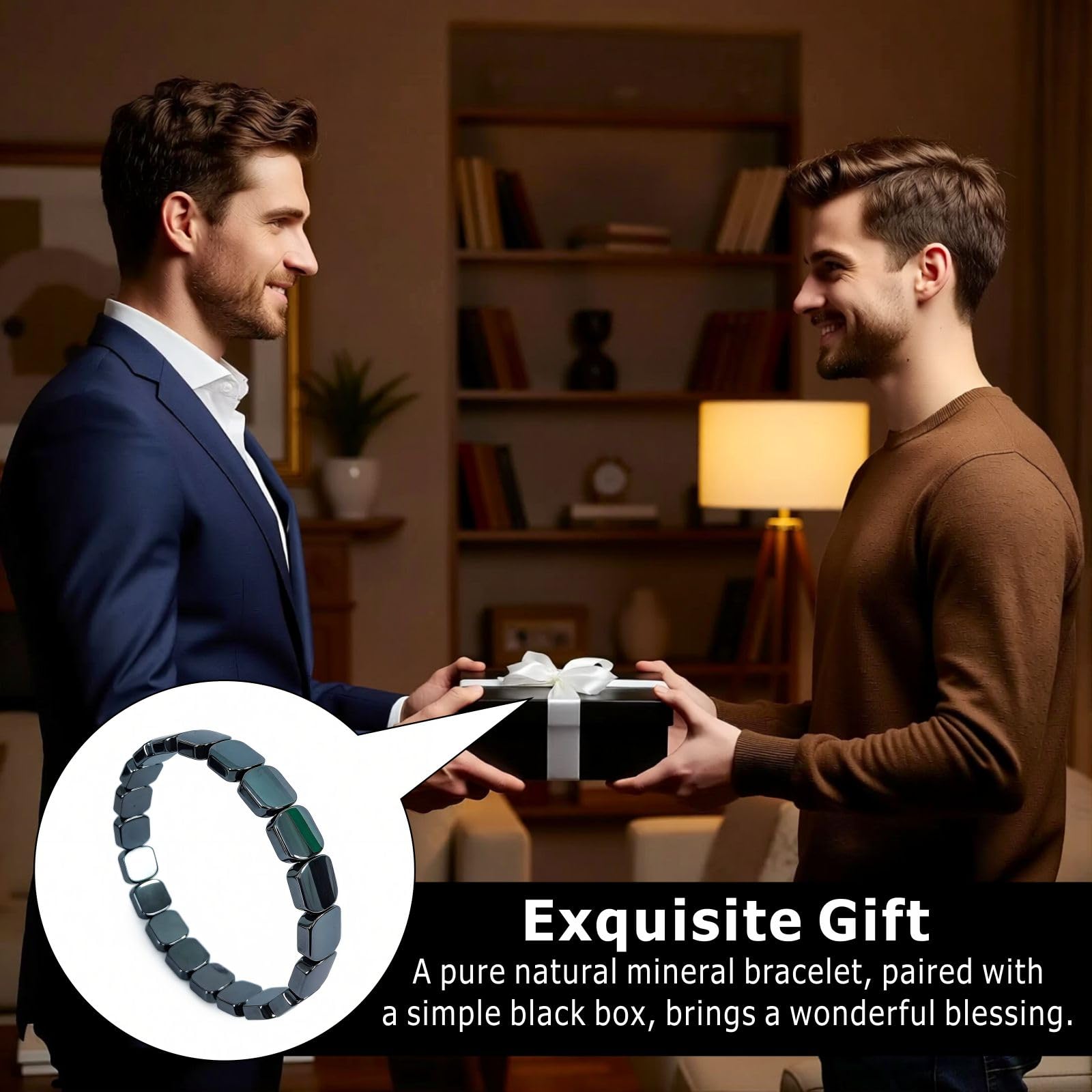 ZOYYE two-piece hematite bracelet set lifestyle shot conveying confidence and calm energy.