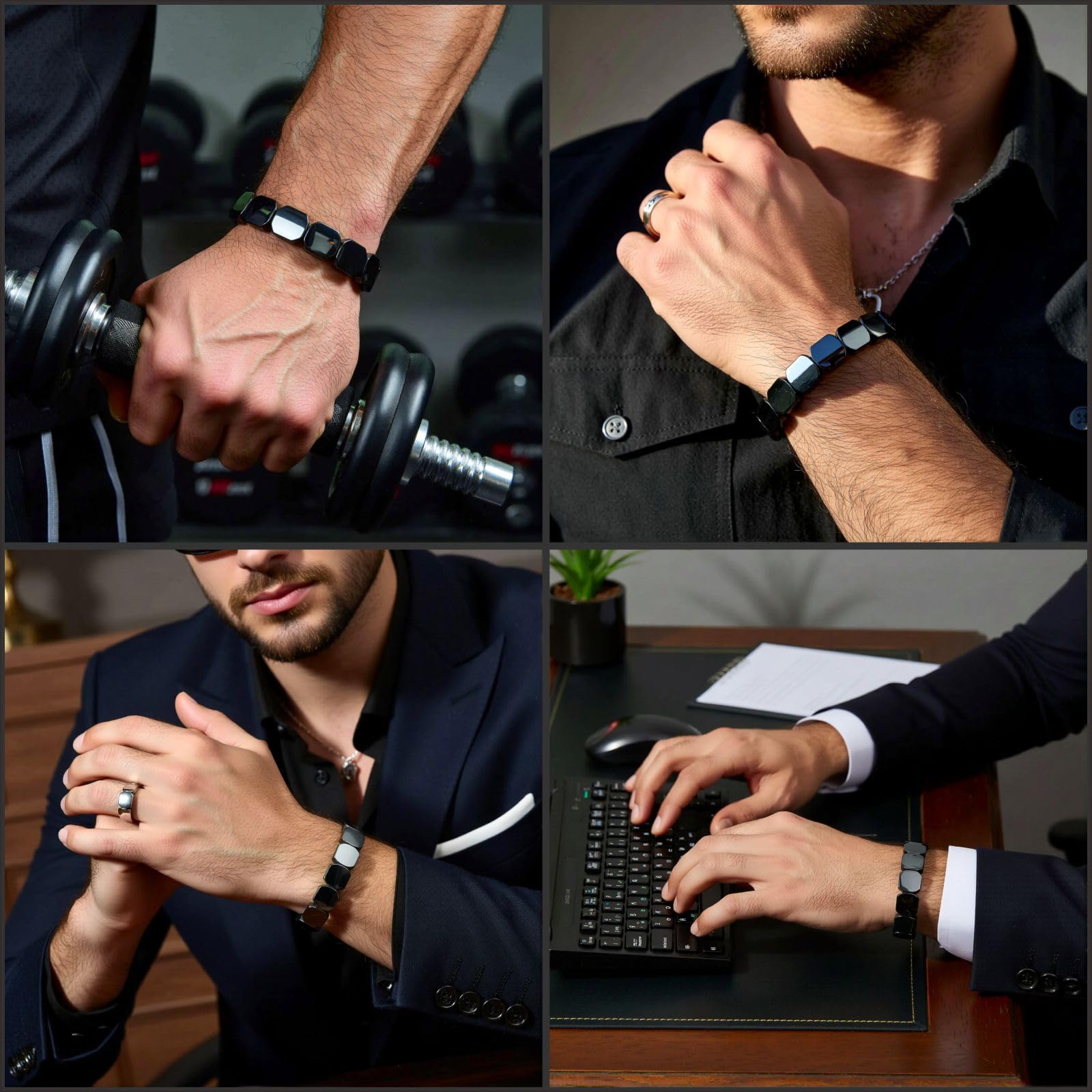 ZOYYE hematite bracelet with durable alloy fasteners ensures secure daily use.