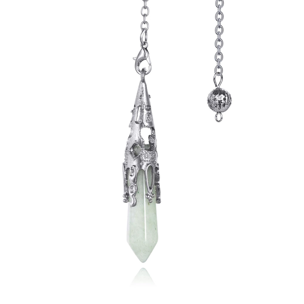 ZPMMPZ 6Facted hexagonal pendant with green aventurine for mindful divination sessions.