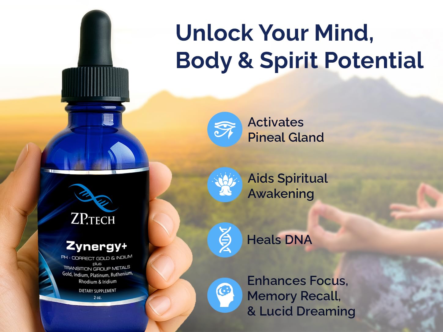 ZP.TECH Zynergy Plus lab graphic – nano particle absorption concept
