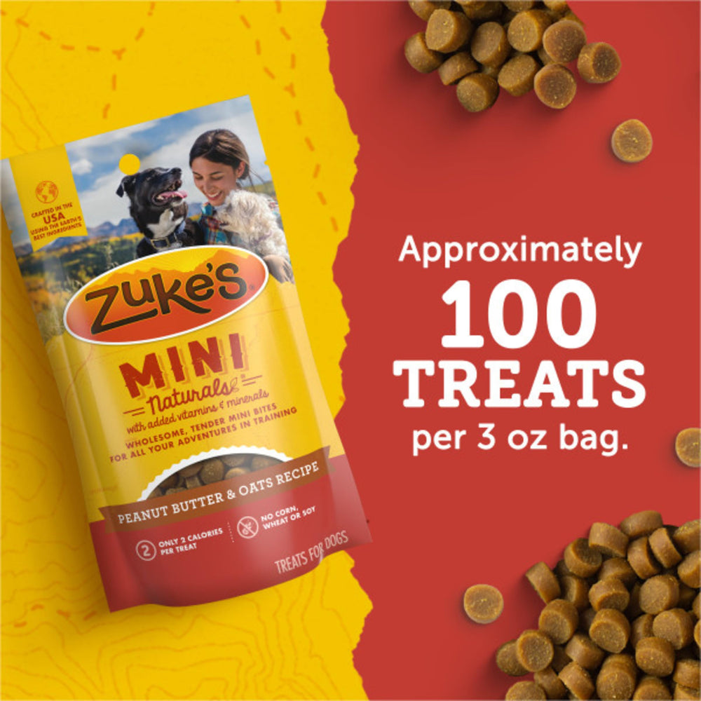 USA-made Zuke's Mini Naturals Peanut Butter crafted with quality ingredients