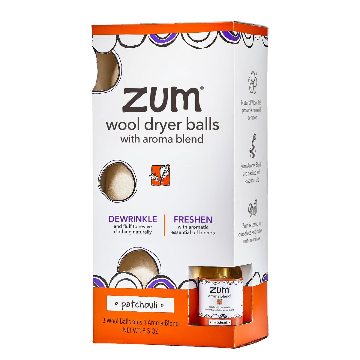 Zum Indigo Wild dryer balls 3-pack for softer laundry without dryer sheets.