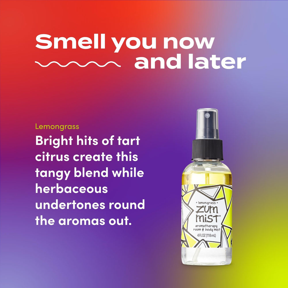 Zum Indigo Wild Mist Lemongrass label highlights cruelty-free, natural ingredients.