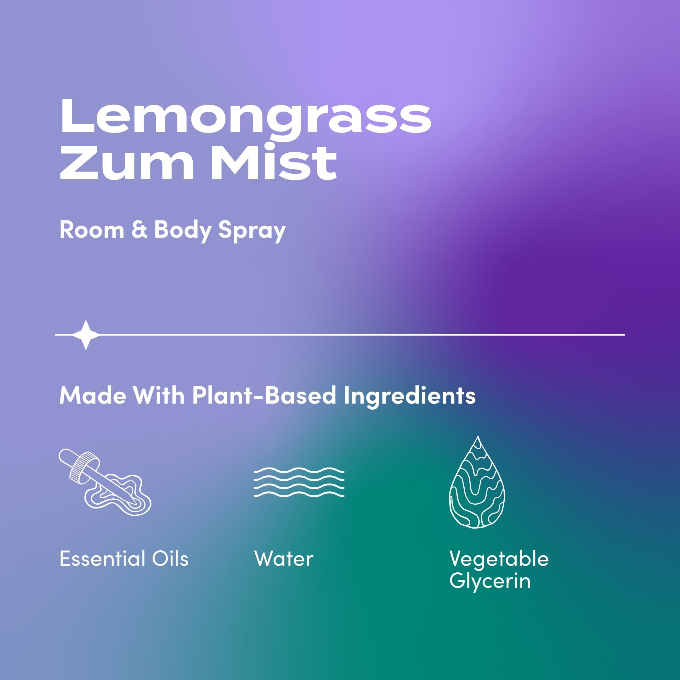 Zum Indigo Wild Mist Lemongrass spray in action delivers a bright citrus scent.