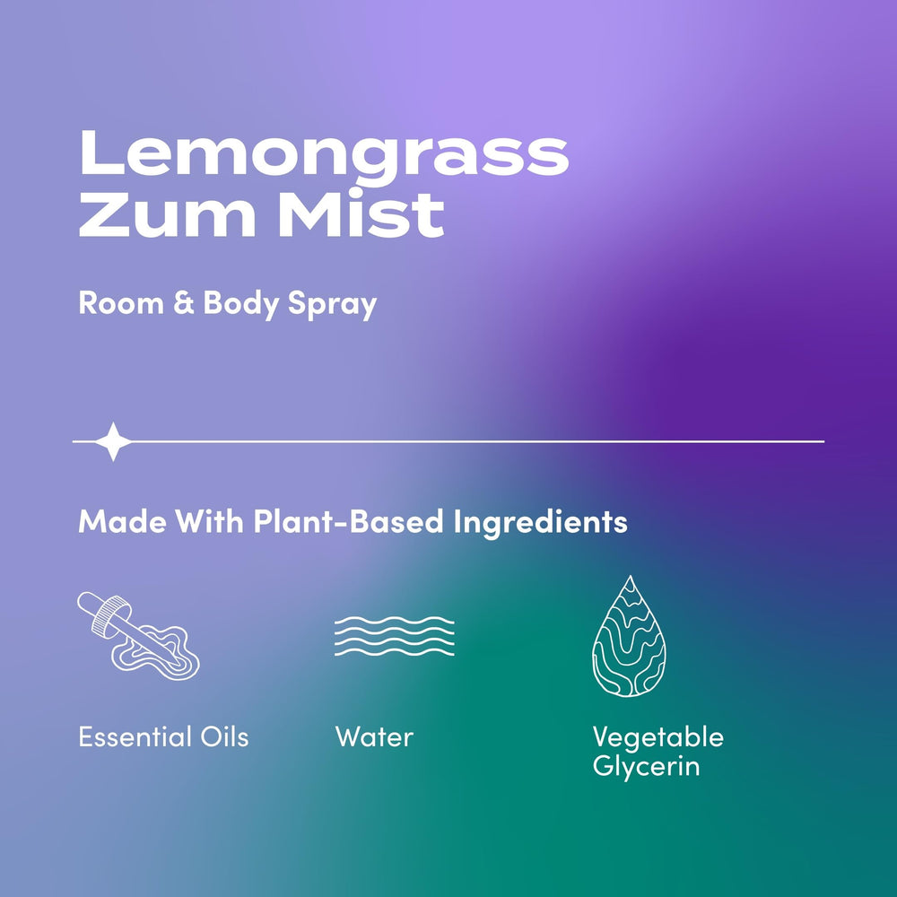 Zum Indigo Wild Mist Lemongrass spray in action delivers a bright citrus scent.