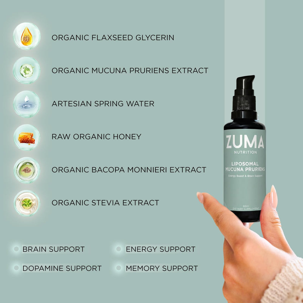 Zuma Nutrition tonic served in a glass with herbaceous aroma