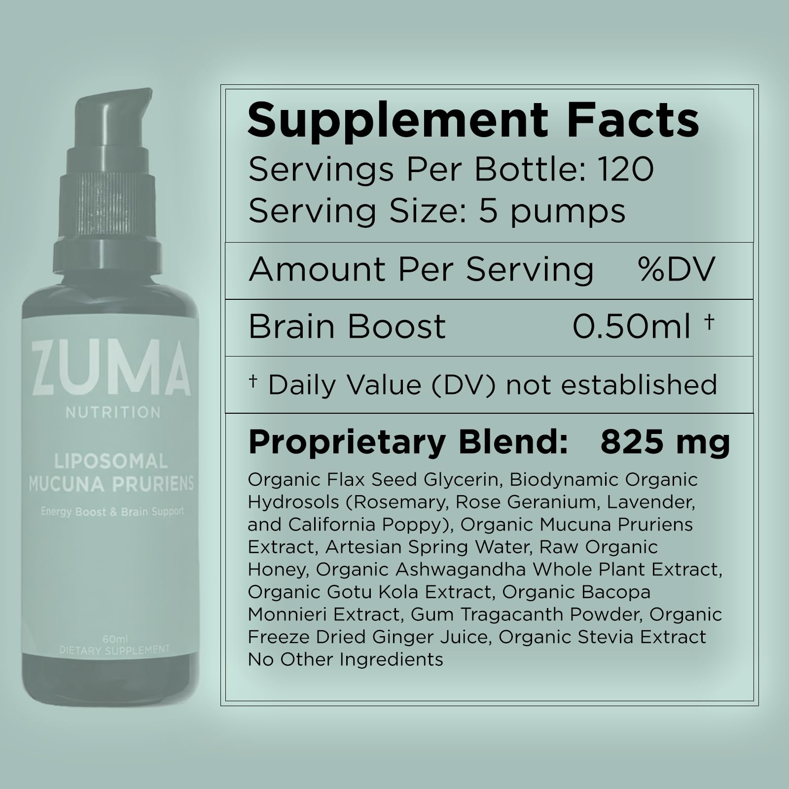 Zuma Nutrition display shows natural honey and plant-based ingredients