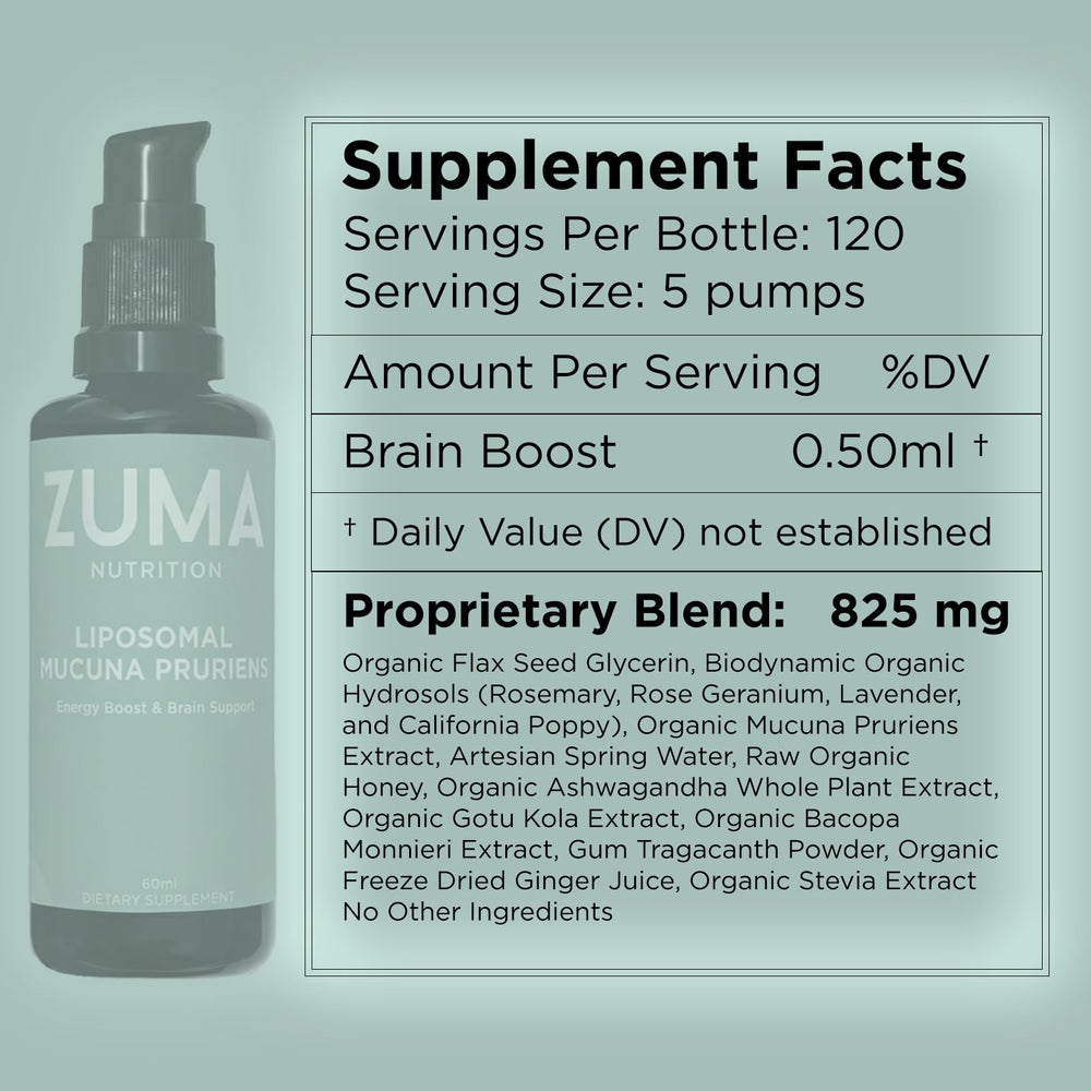 Zuma Nutrition display shows natural honey and plant-based ingredients