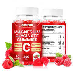 ZUNYOU magnesium glycinate gummies bottle promoting calm sleep.