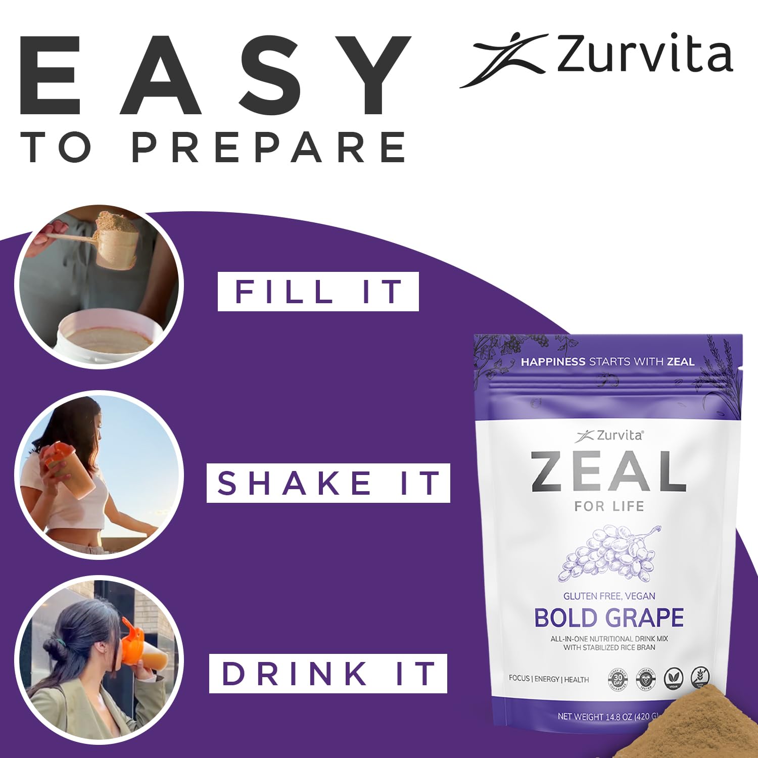 Zurvita Zeal for Life 30-day wellness bag ready for everyday use.