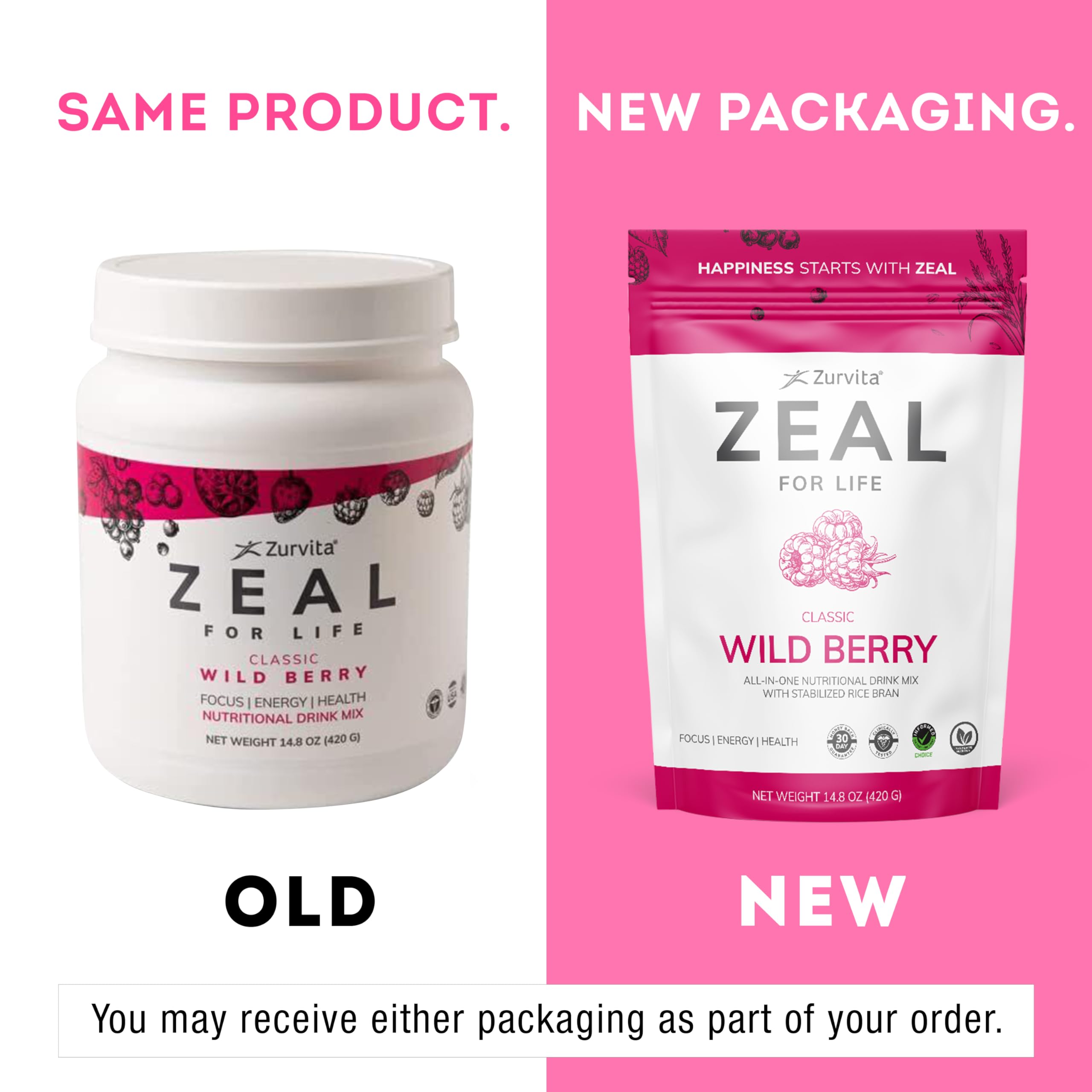 Zurvita Zeal for Life Wild Berry powder close-up showing natural color.