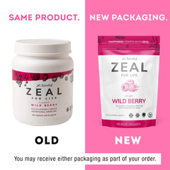 Zurvita Zeal for Life Wild Berry powder close-up showing natural color.