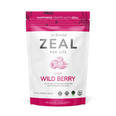 Zurvita Zeal for Life Wild Berry tub front for daily wellness support.