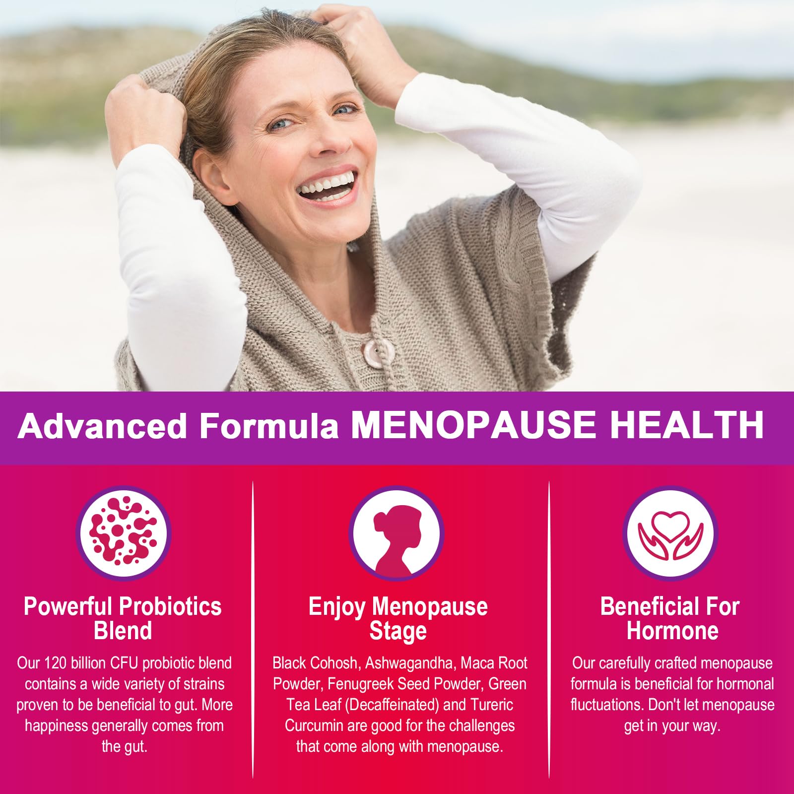 Zwllood menopause bottle in hand for on-the-go daily routine.