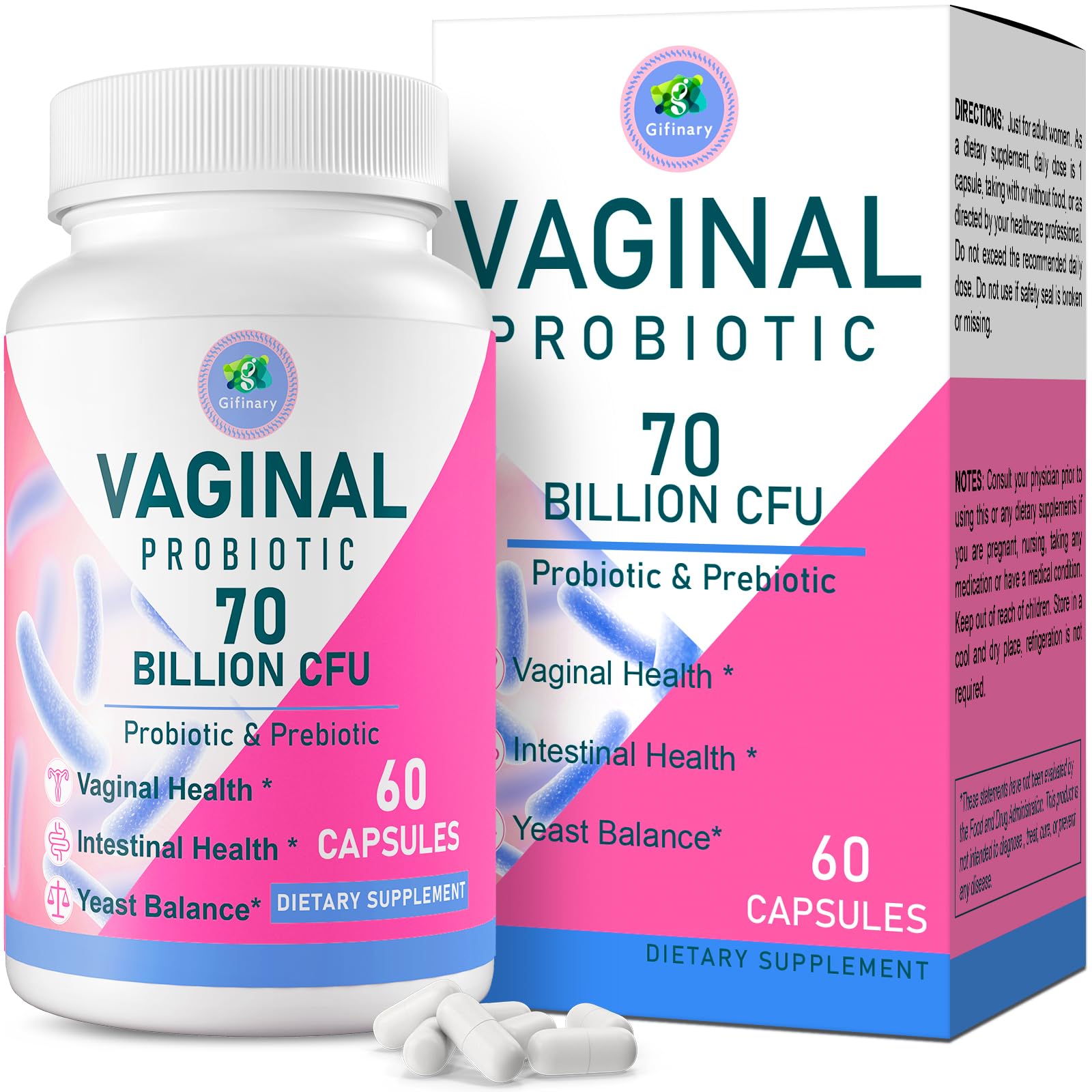 Zwllood Vaginal Probiotics bottle-front view for daily vaginal health routine.