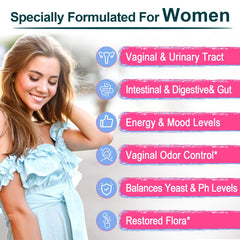 Zwllood Vaginal Probiotics bottle-label highlights 70B CFUs and ingredients.