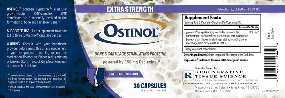 ZYCAL Ostinol bovine bone source—origin emphasizes organic, safe sourcing