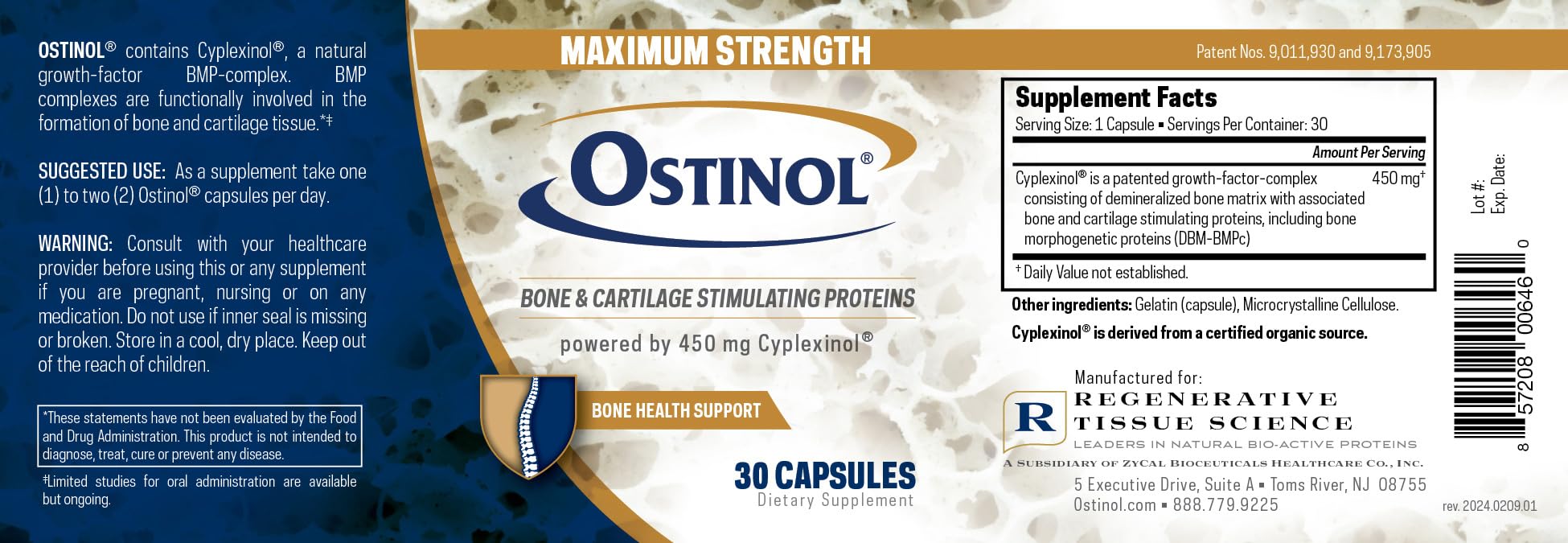 Ostinol capsules in hand ready for daily supplementation
