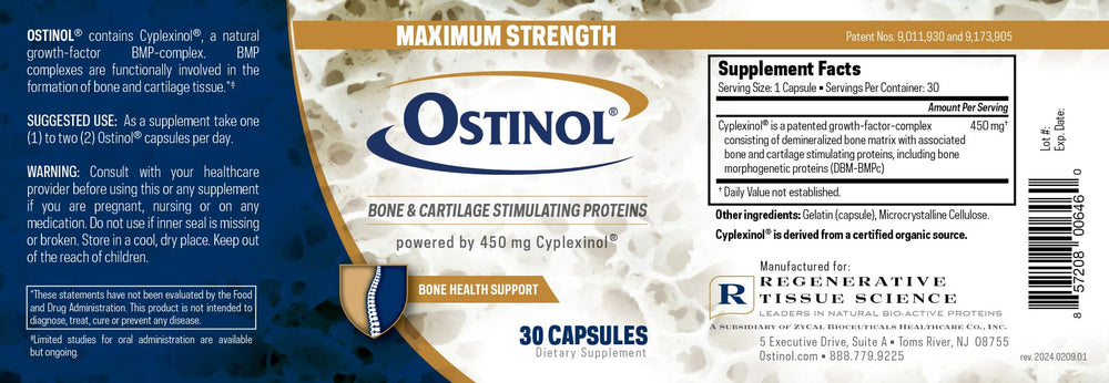 Ostinol capsules in hand ready for daily supplementation