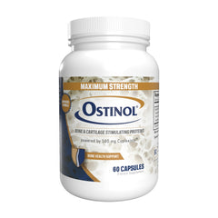 ZYCAL Ostinol Maximum Strength bottle highlighting bone health and joint support for active adults.