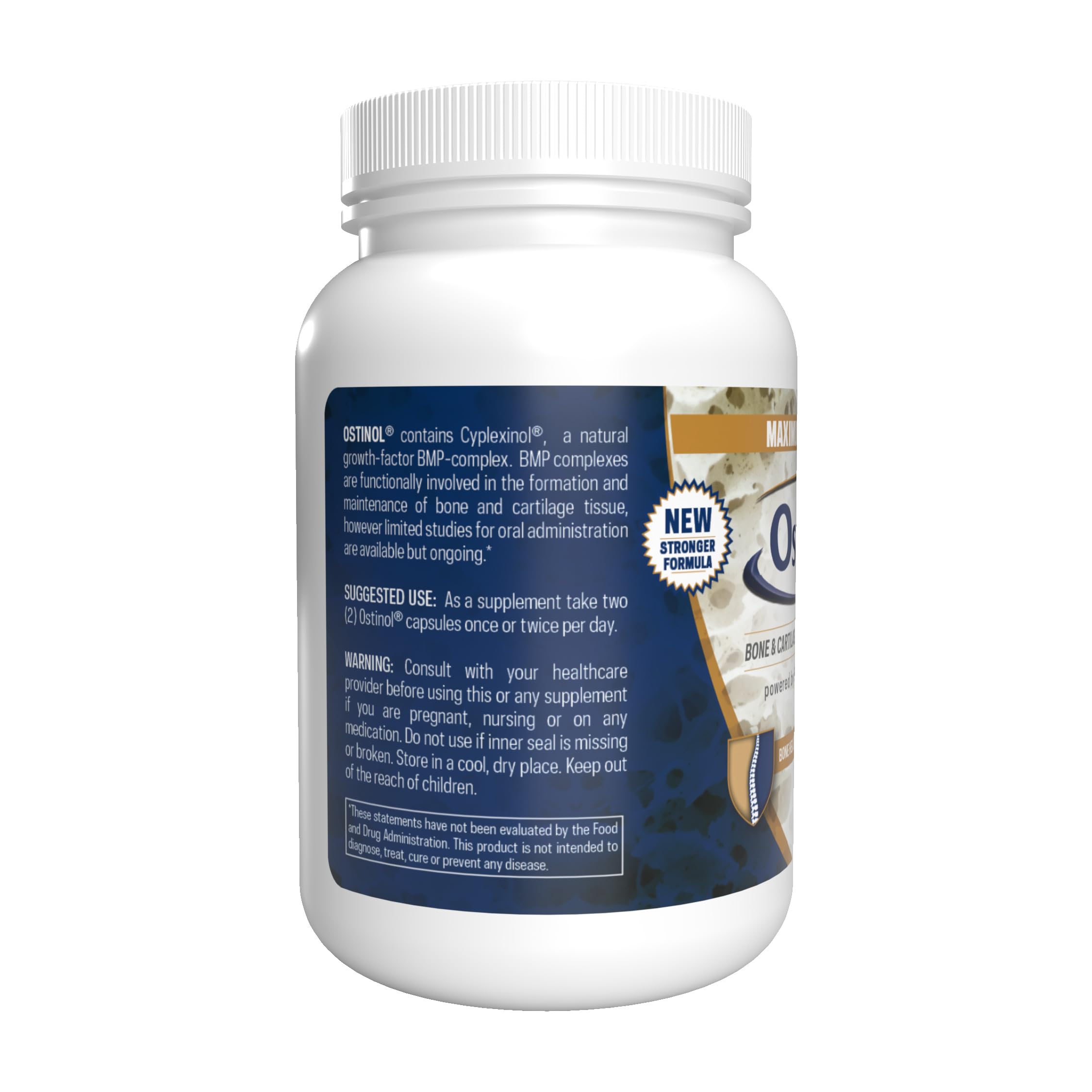 Close-up of Ostinol Maximum Strength capsules for daily bone support routine.