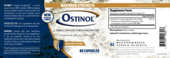 Product packaging of ZYCAL Ostinol Maximum Strength designed for mature adults seeking bone care.