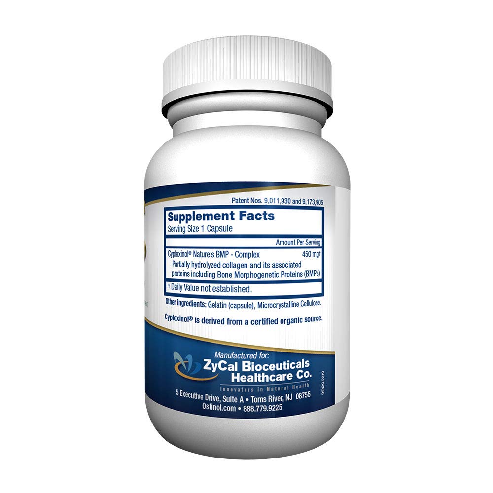 ZyCal Ostinol Standard capsules illustrate natural bone and cartilage support