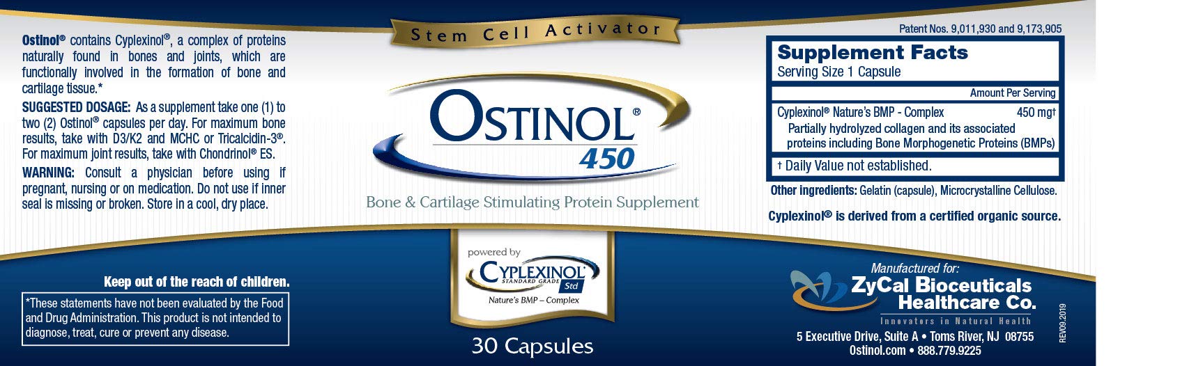 ZyCal Ostinol Standard daily use routine shown for joint comfort