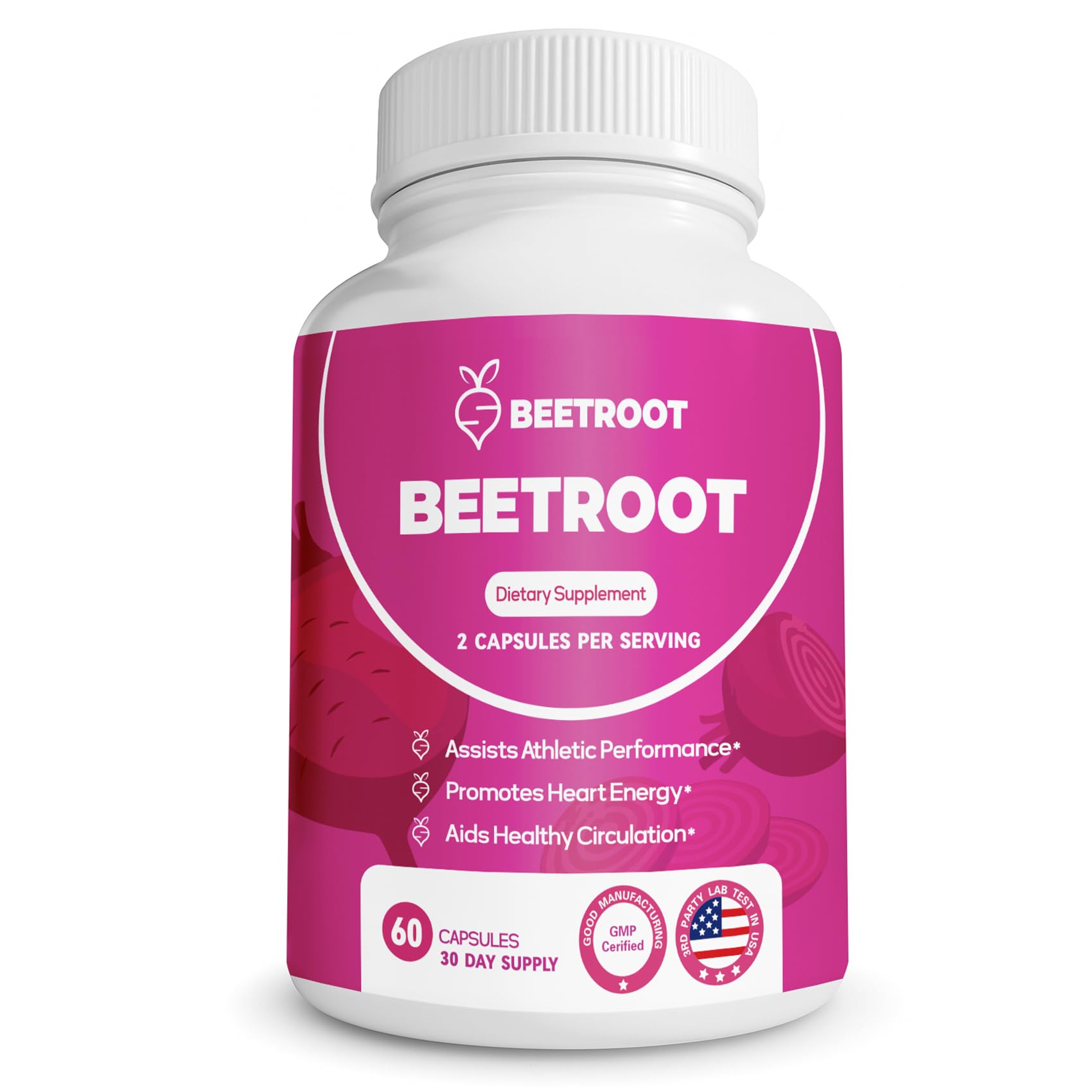 ZyliaVitaX Beet Root Capsules bottle front showing vegan and non-GMO formula.