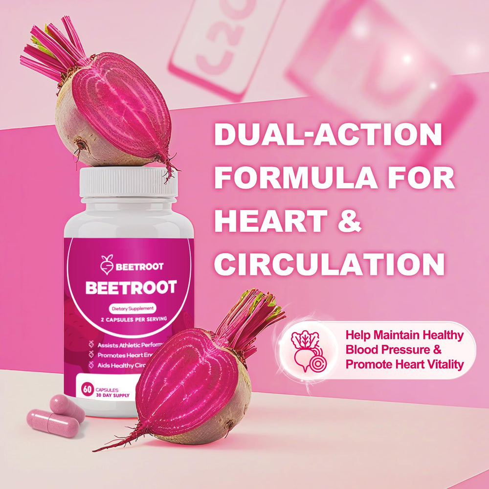 ZyliaVitaX Beet Root Capsules close-up of easy-to-swallow capsules.