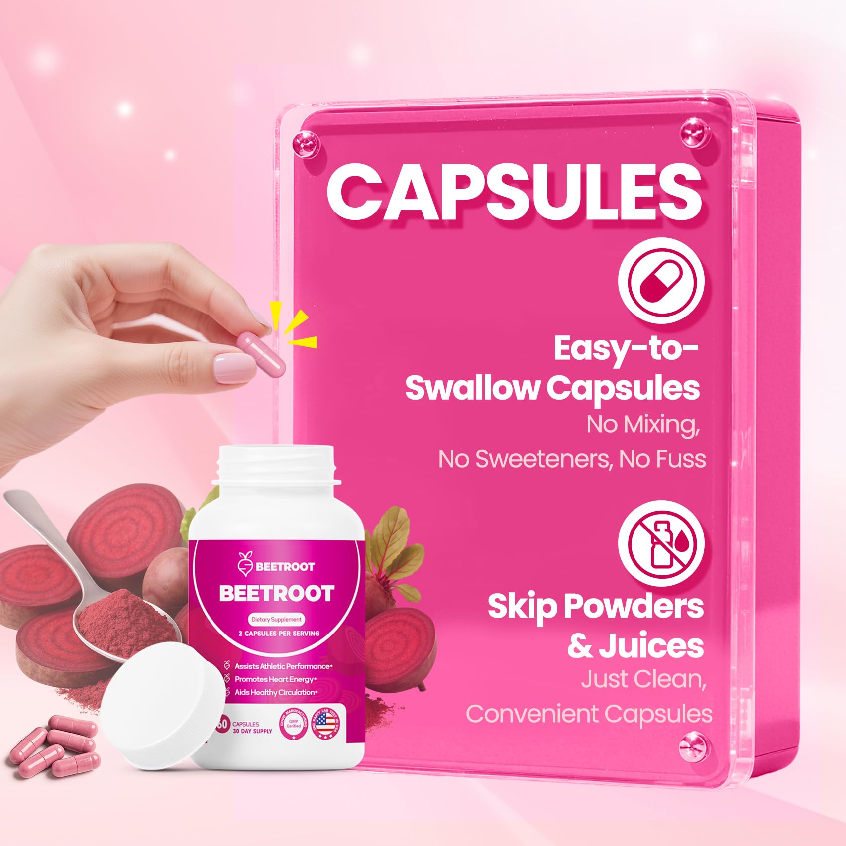 ZyliaVitaX Beet Root Capsules daily dose arranged for convenient use.
