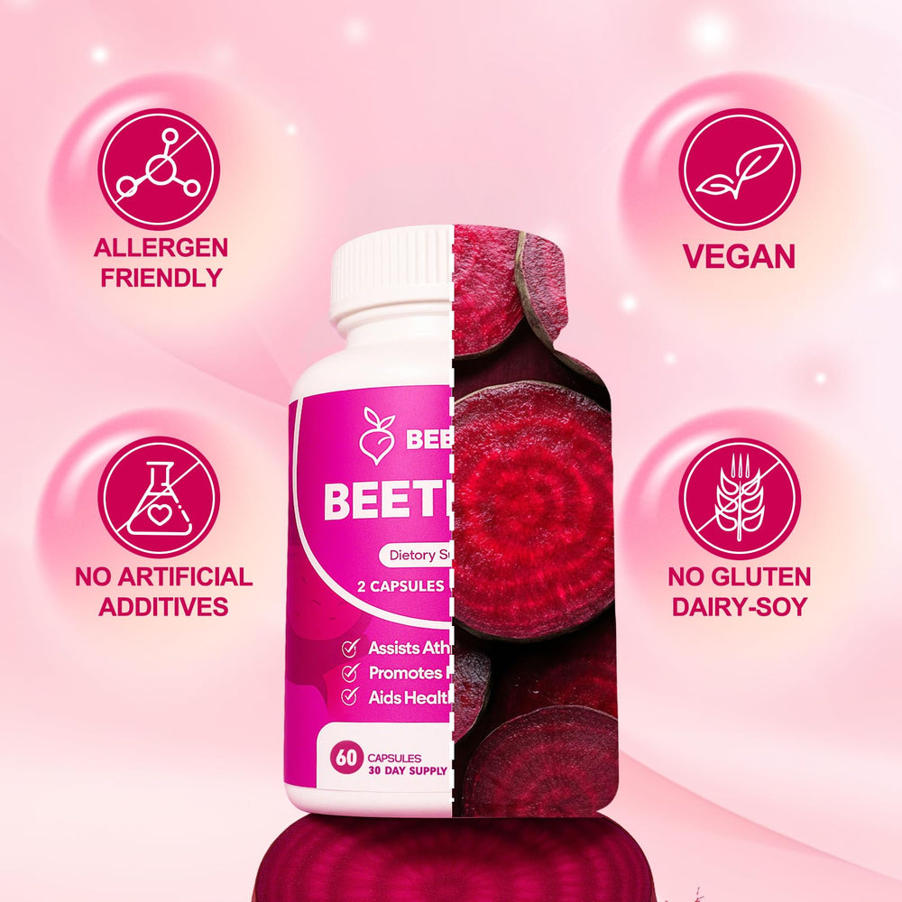 ZyliaVitaX Organic Beet Root Powder jar emphasizing natural ingredients.