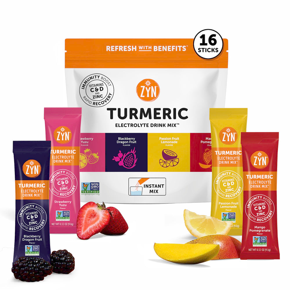 ZYN electrolyte drink mango pomegranate packet for daily hydration and flavor