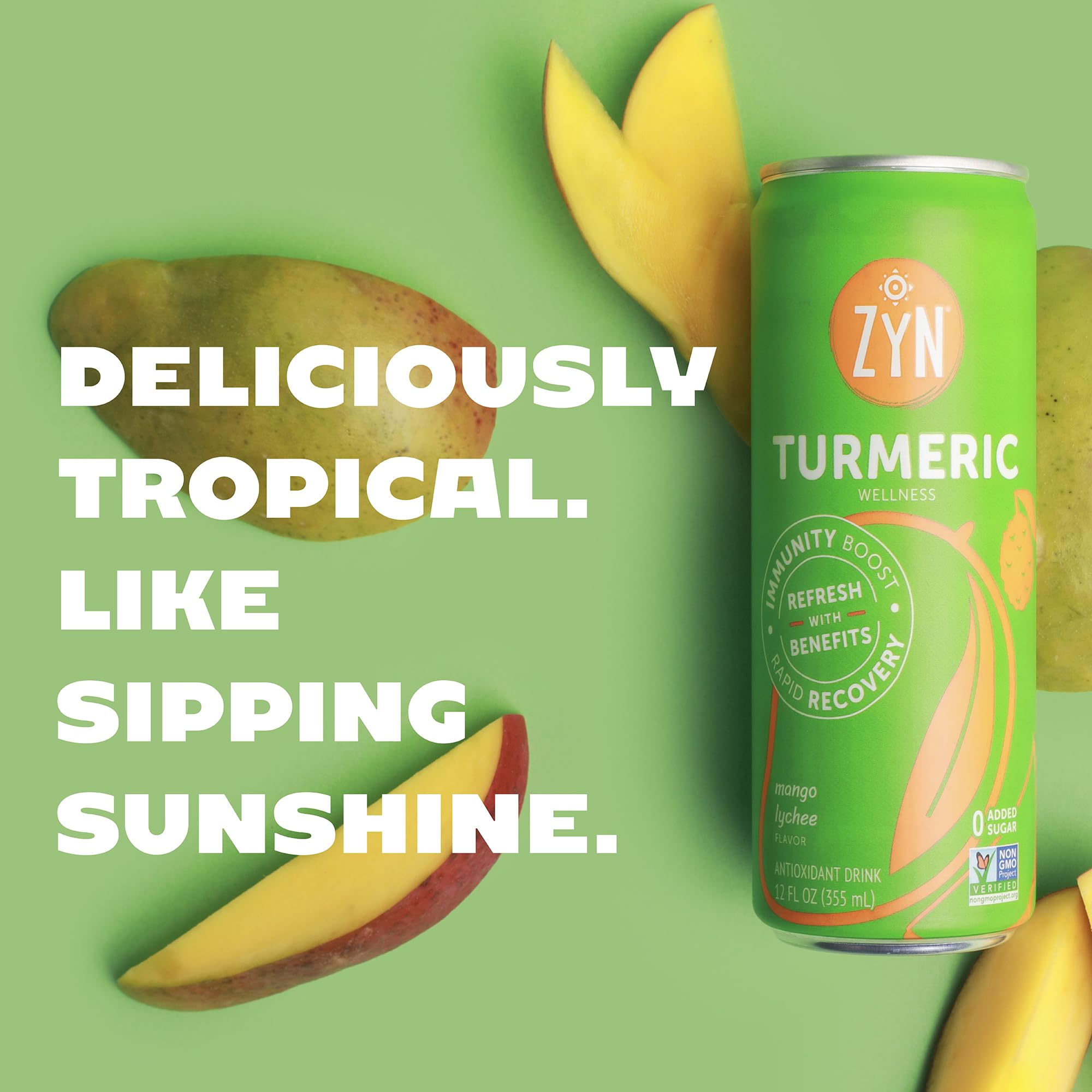 ZYN Turmeric Wellness Drink plant-based formulation visuals