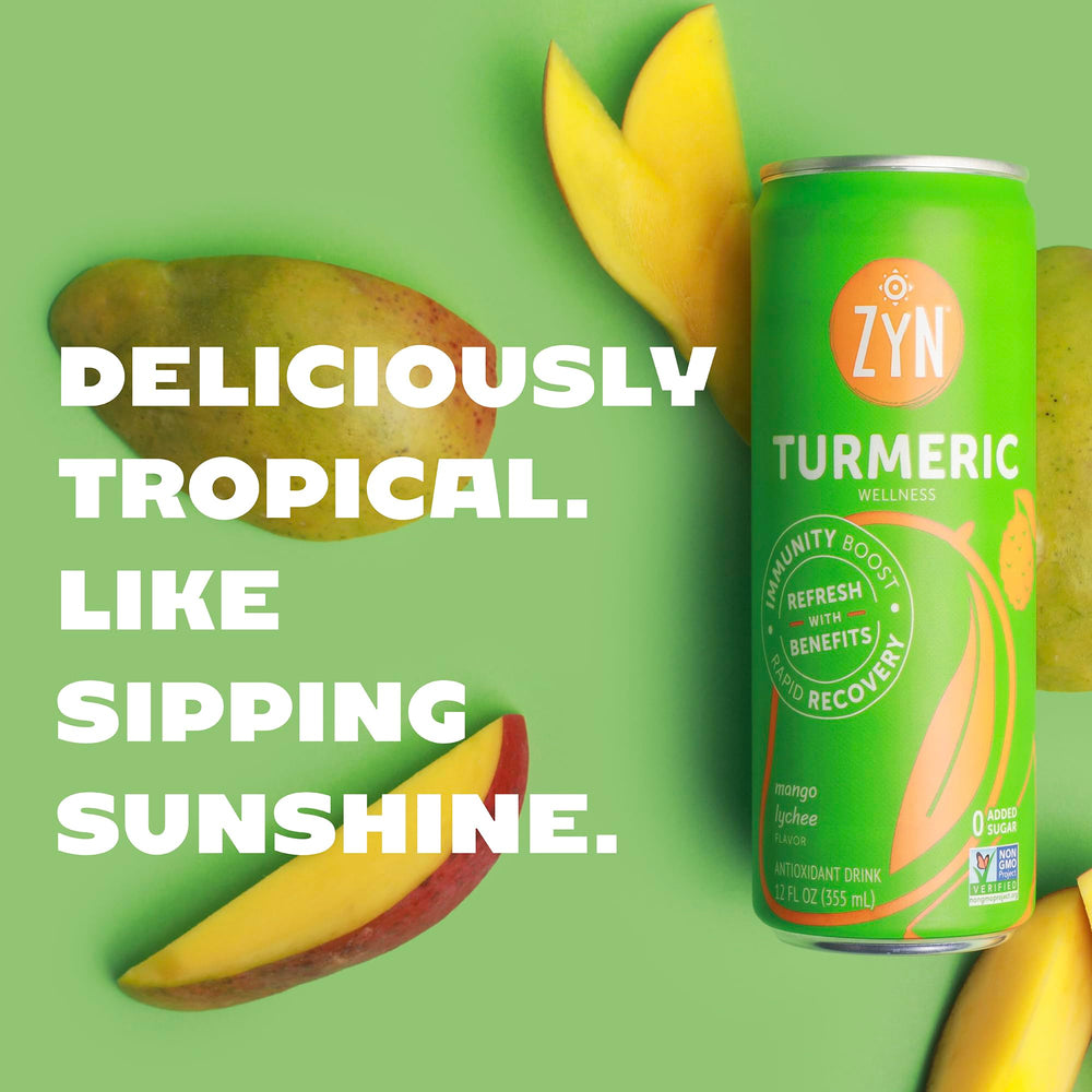 ZYN Turmeric Wellness Drink plant-based formulation visuals