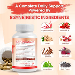 ZYNUTRA cayenne pepper bottle close-up illustrating circulation and vein-friendly support